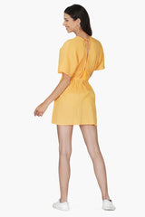 Amber Cotton Crepe Short Dress