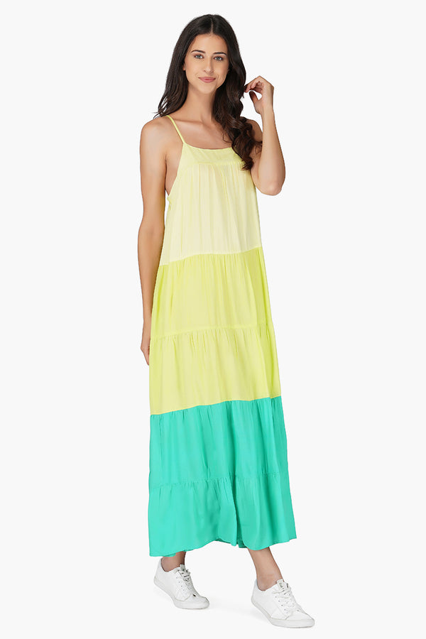 Green Goddess Tiered Maxi Dress