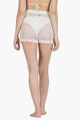 White Crochet Cover Up Shorts