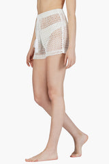 White Crochet Cover Up Shorts