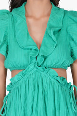 Emerald cotton Short Dress