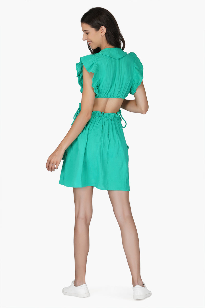 Emerald cotton Short Dress