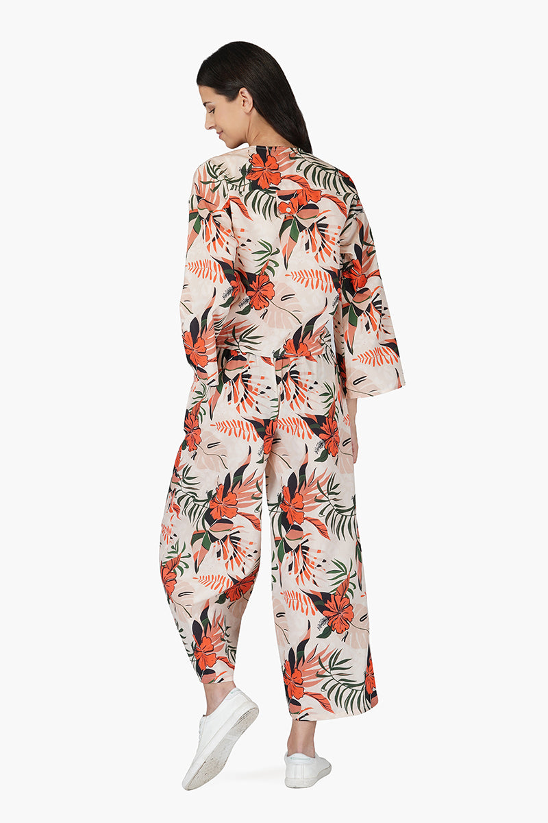 Tropical Sunset Front Tie Top