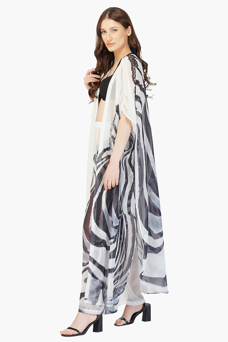 Zebra Chiffon Cover Up Pants