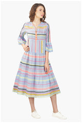 Samantha Striped Lace Maxi Dress