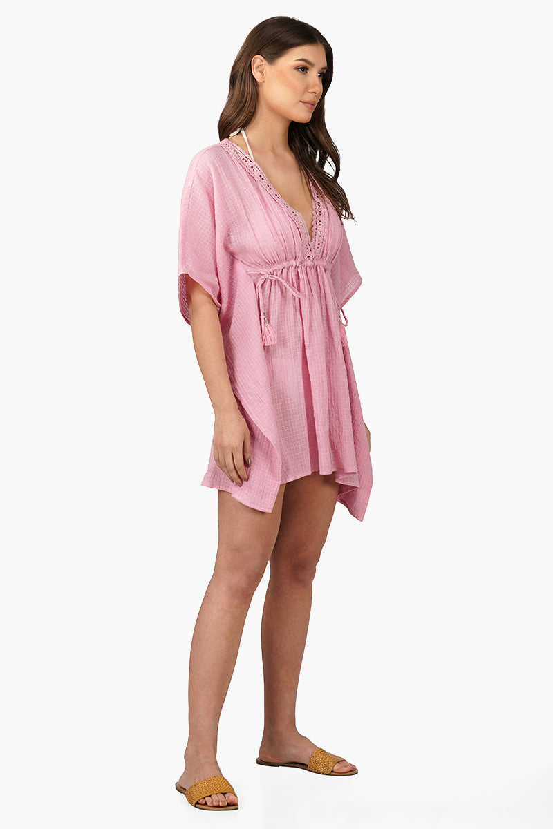 Wild Rose Cotton Lace Cover Up Kaftan