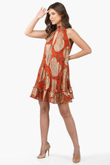 Omnia High Neck Short Dress