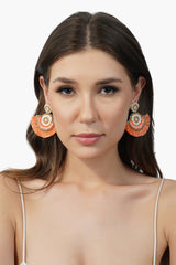 Peach Parfait Embellished Earrings