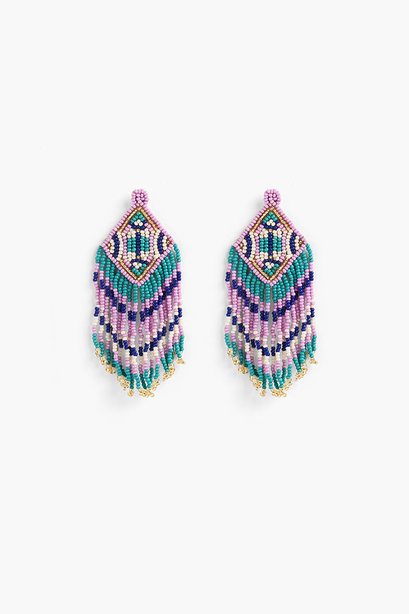 Luxe Lilac Beaded Earrings
