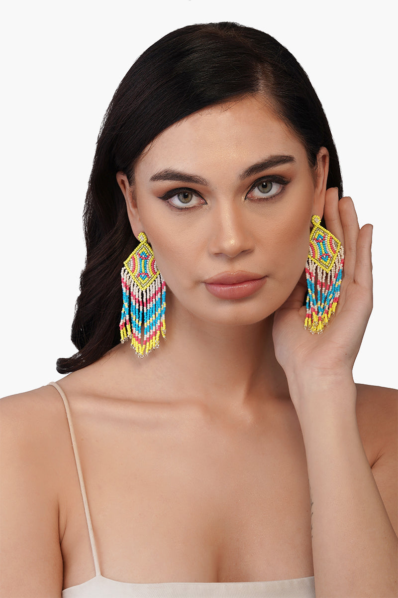 Neon Lights Beaded Earrings