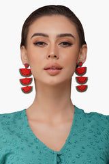 Watermelon Beaded Earrings