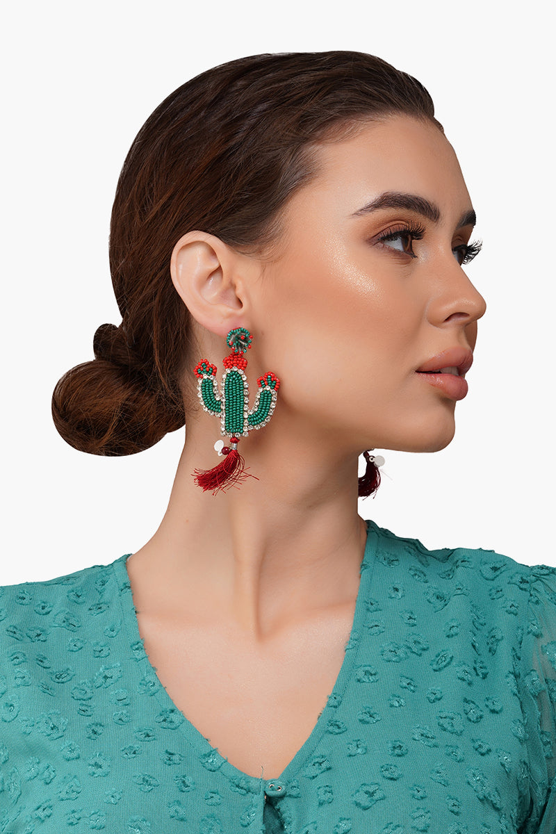 Cacti Beaded Earrings