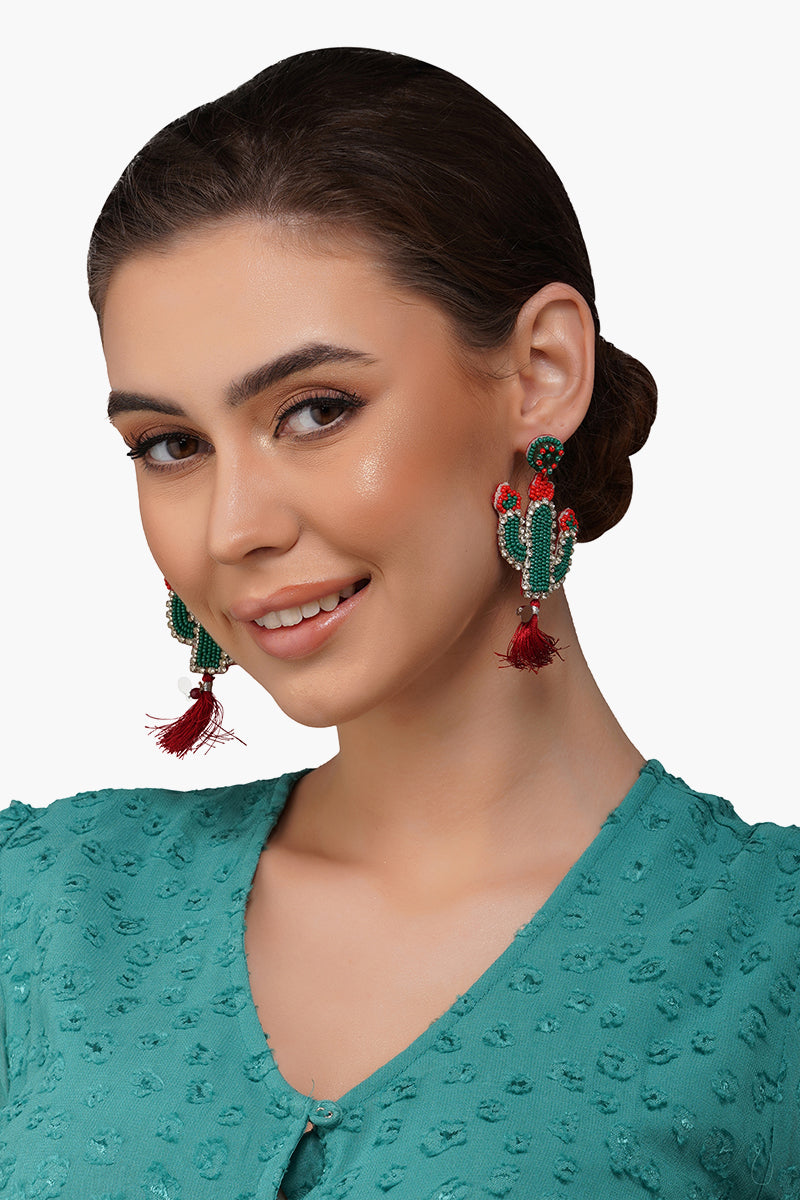 Cacti Beaded Earrings