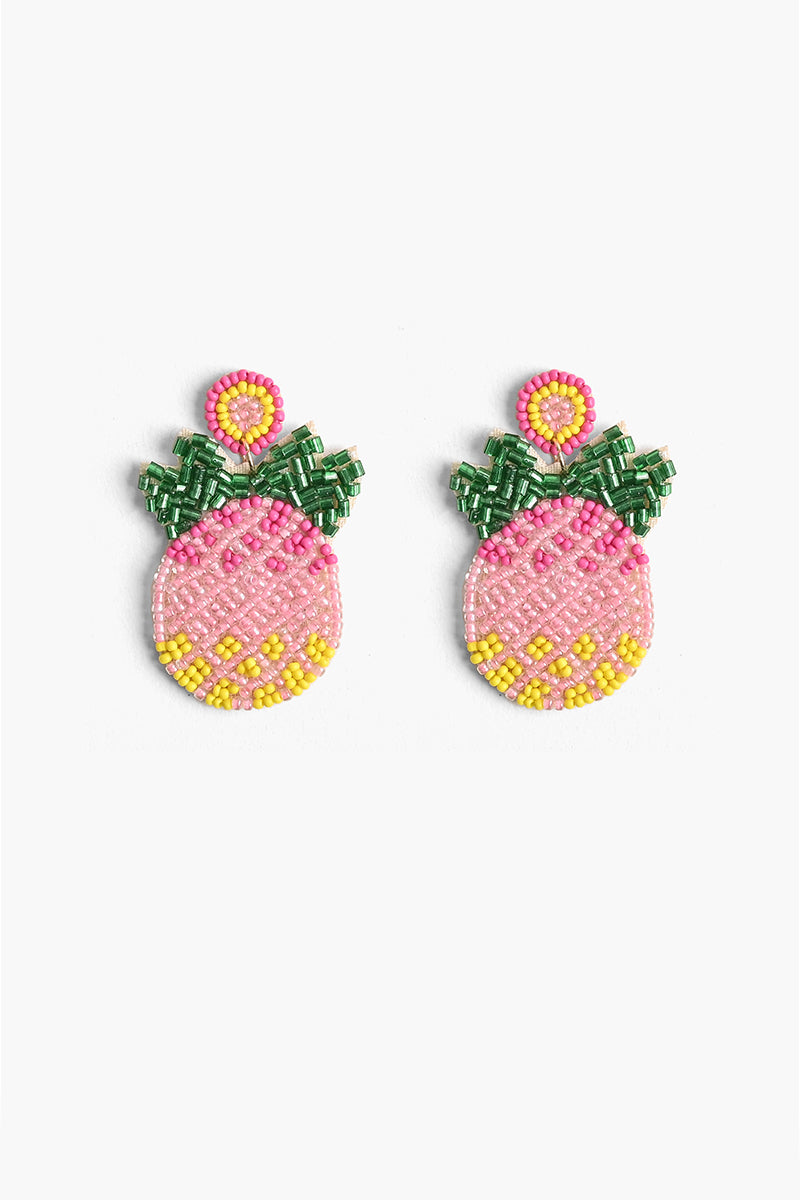 Pineapple Beaded Earrings