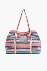 Marigold Stripe Hand Embellished Tote