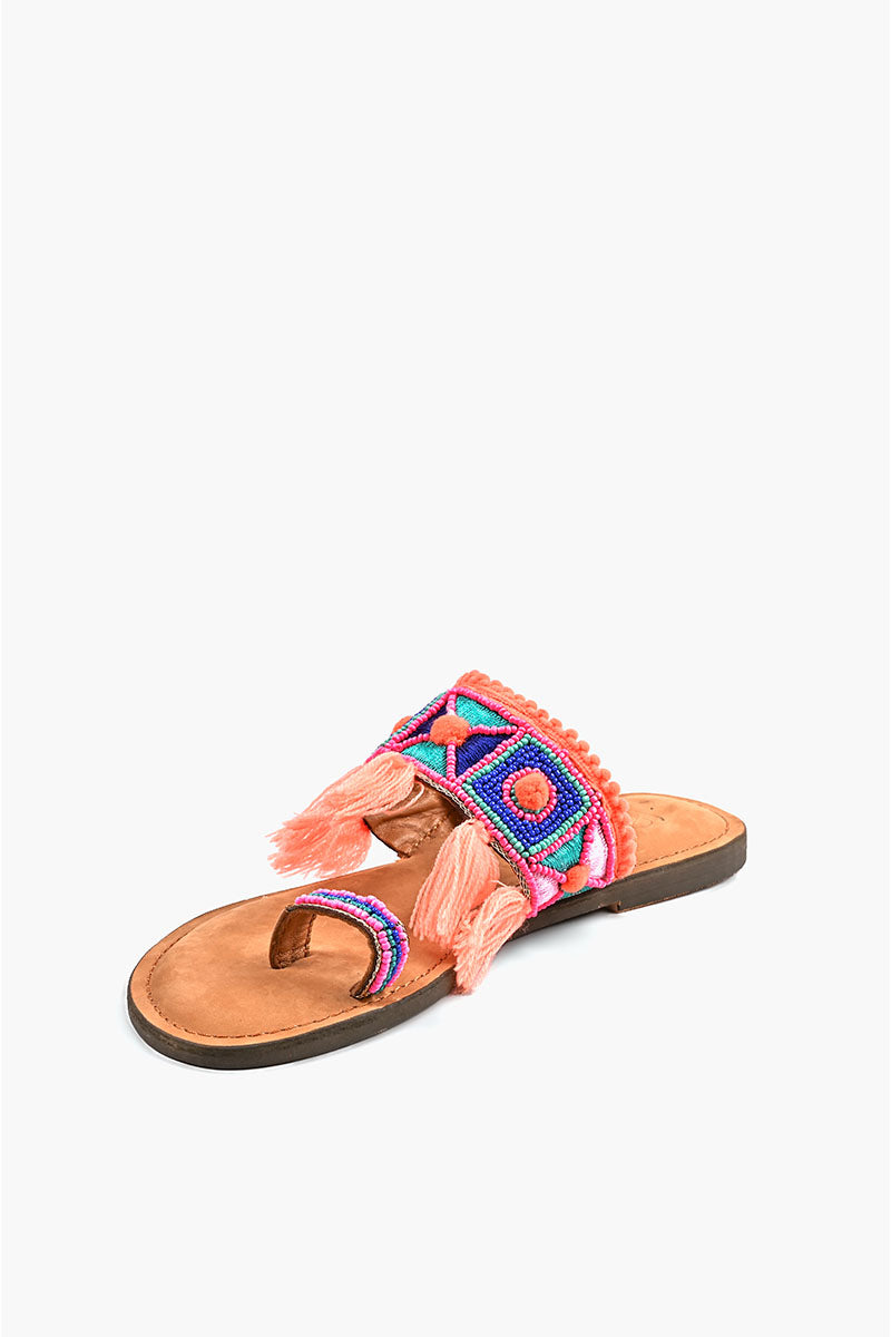 Mela Pompom and Tassel Toe Sandals – America & Beyond