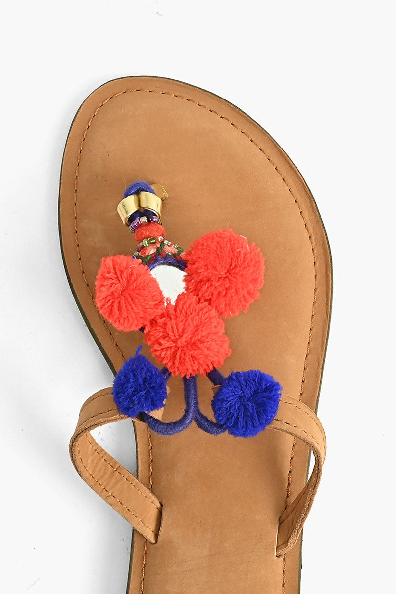 Fiesta Pompom & Mirror Sliders | Boho Sliders