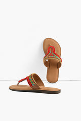 Indian-Tribal Fusion Beaded Slider Sandals