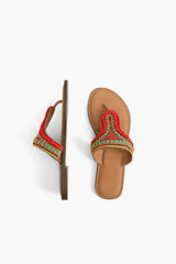 Indian-Tribal Fusion Beaded Slider Sandals