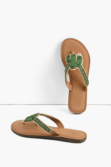 Prickly Cactus Beaded Slider Sandals | Comfortable Bohemian Sandals