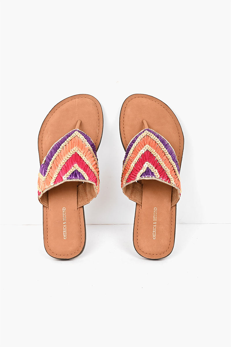 Raffia Embellished Gloria Sandals