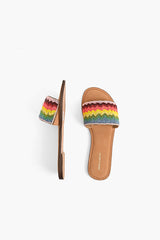 Field of Dreams Beaded Slide Sandals