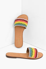 Field of Dreams Beaded Slide Sandals