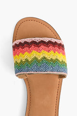 Field of Dreams Beaded Slide Sandals