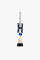 Blue Boho Tassel with Alphabet Hanging